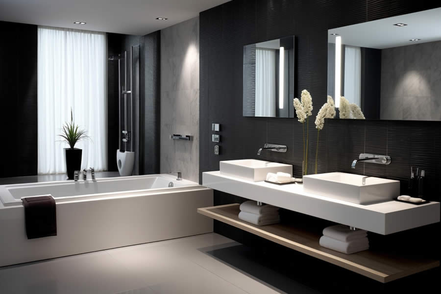 Banheiro pequeno com estilo moderno | Imagem gerada por AI