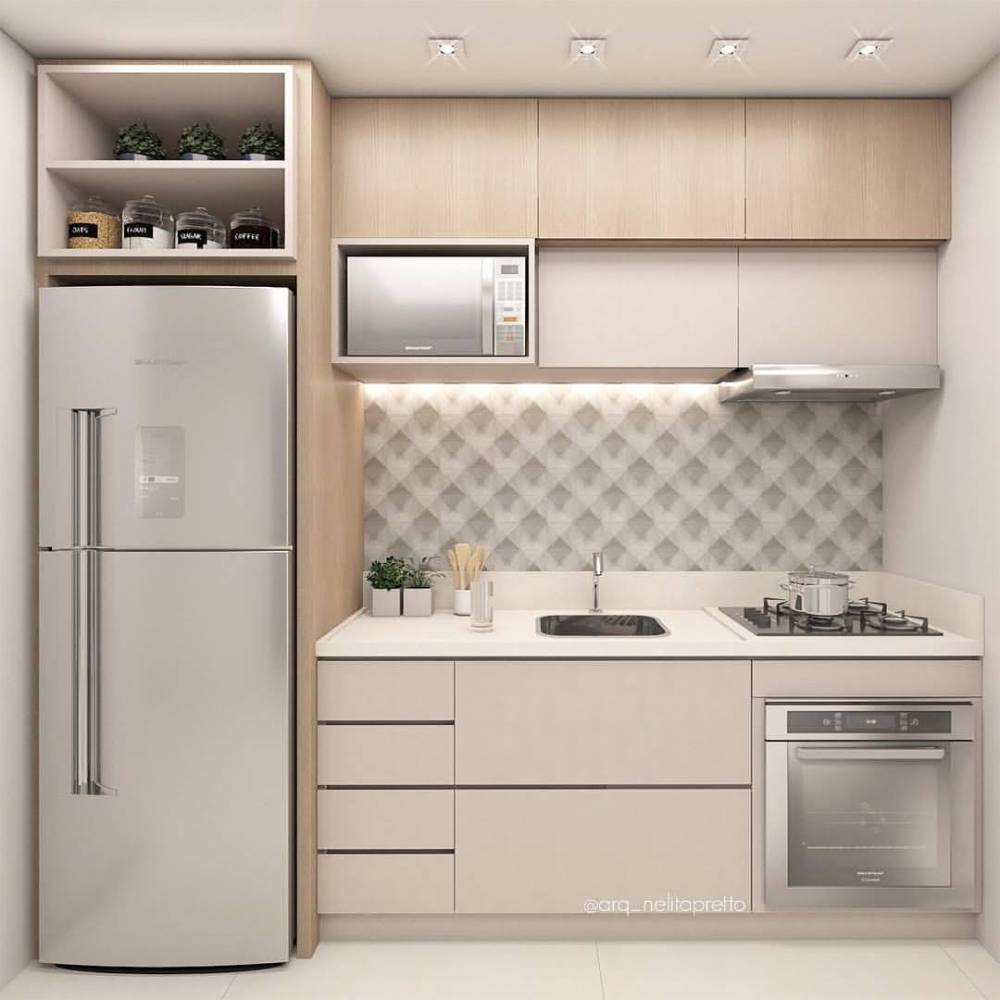 Apartamento pequeno com cozinha planejada | Imagem: Freepik