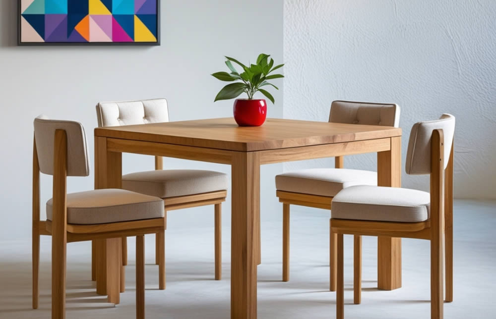 No momento, você está visualizando Mesa 4 cadeiras para cozinha: praticidade e estilo em espaços compactos